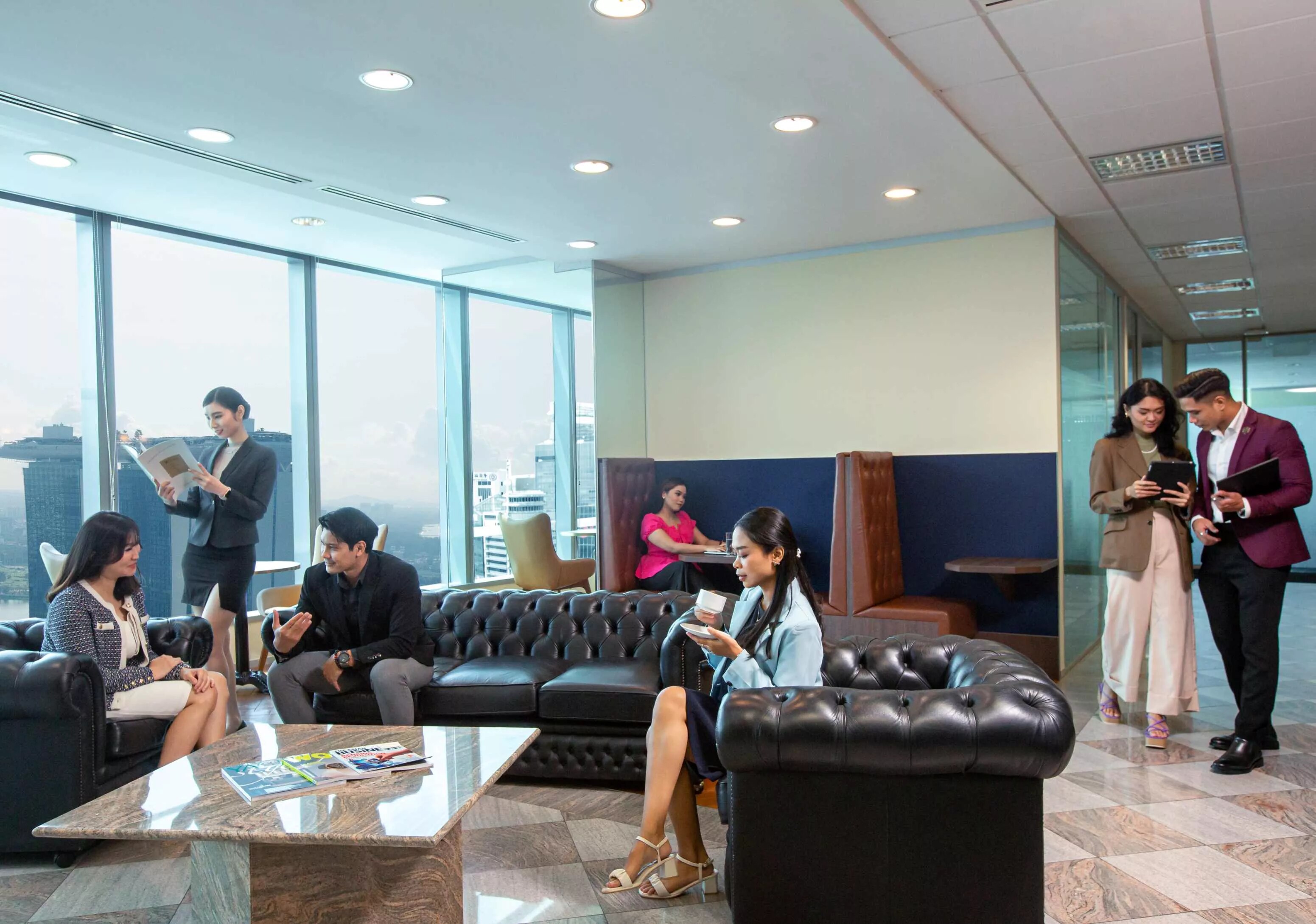 erviced Office, Marina Bay Financial Centre, Singapore, CBD, Coworking Lounges