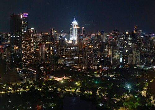 Dusit Central Park at night